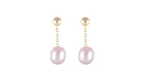 Autre Marque Pendientes de oro amarillo. 750%o colgantes con perlas cultivadas Gold hardware 