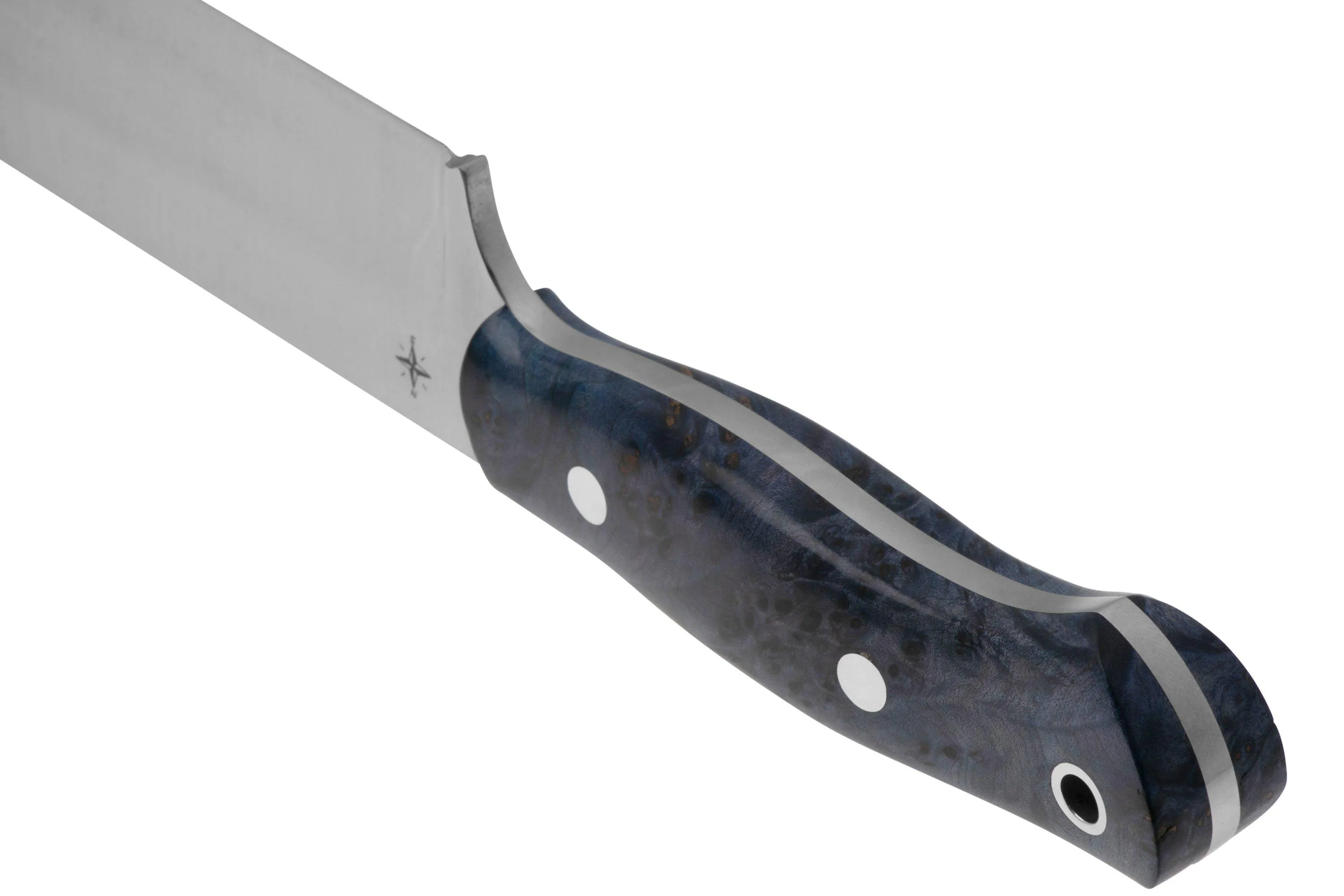 Bark River Aurora 3, 06-321BGB CPM 3V, Blue and Gold Burl, cuchillo fijo