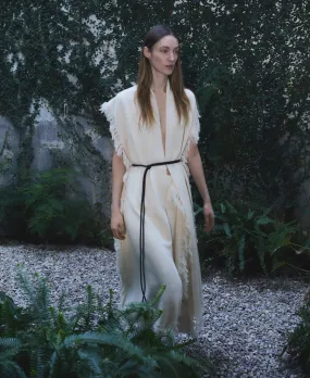 Fringed knitted vest woman