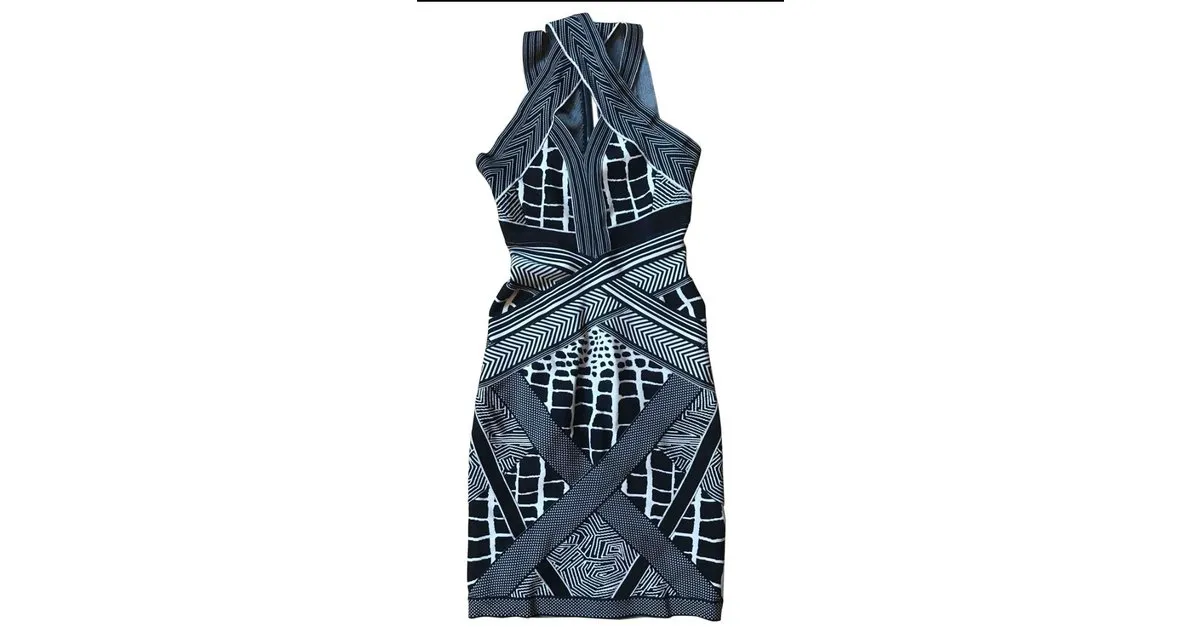 Herve Leger Vestidos Negro 