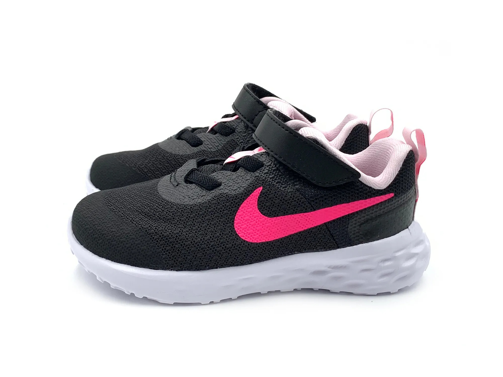 Nike Dd1094 007 Revolution 6 Nn Deportivo Velcro Negro/fuxia NiÑas