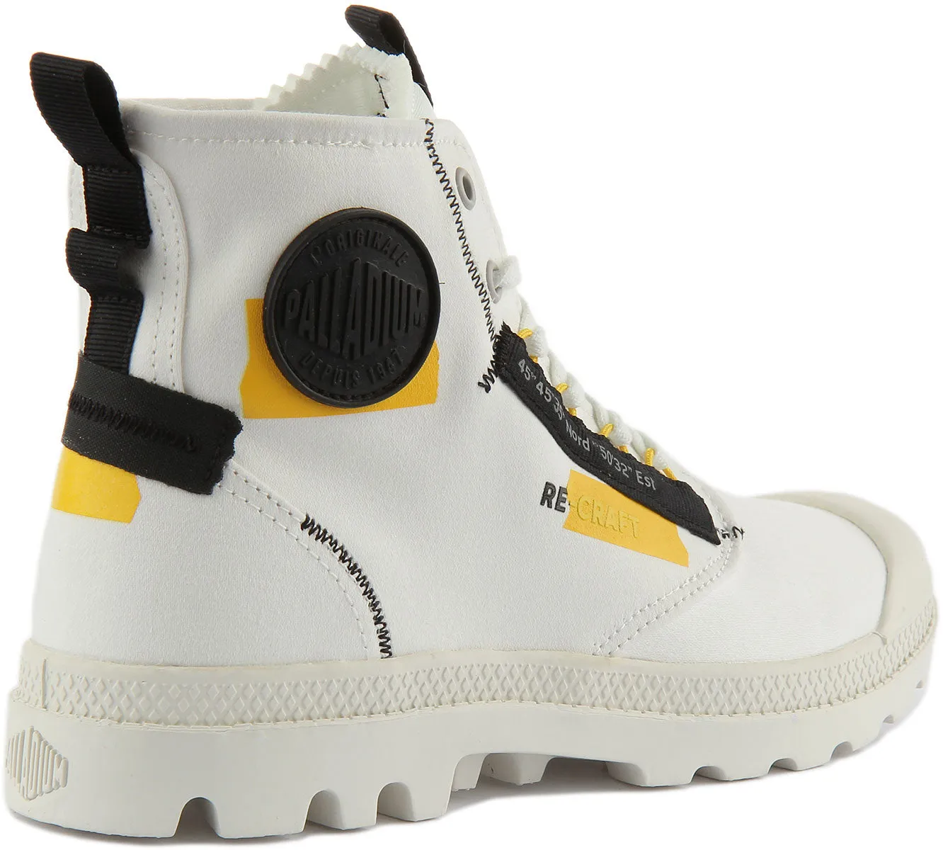 Palladium Pampa Hi ReCraft Botín de lona vegana con cordones para en blanco