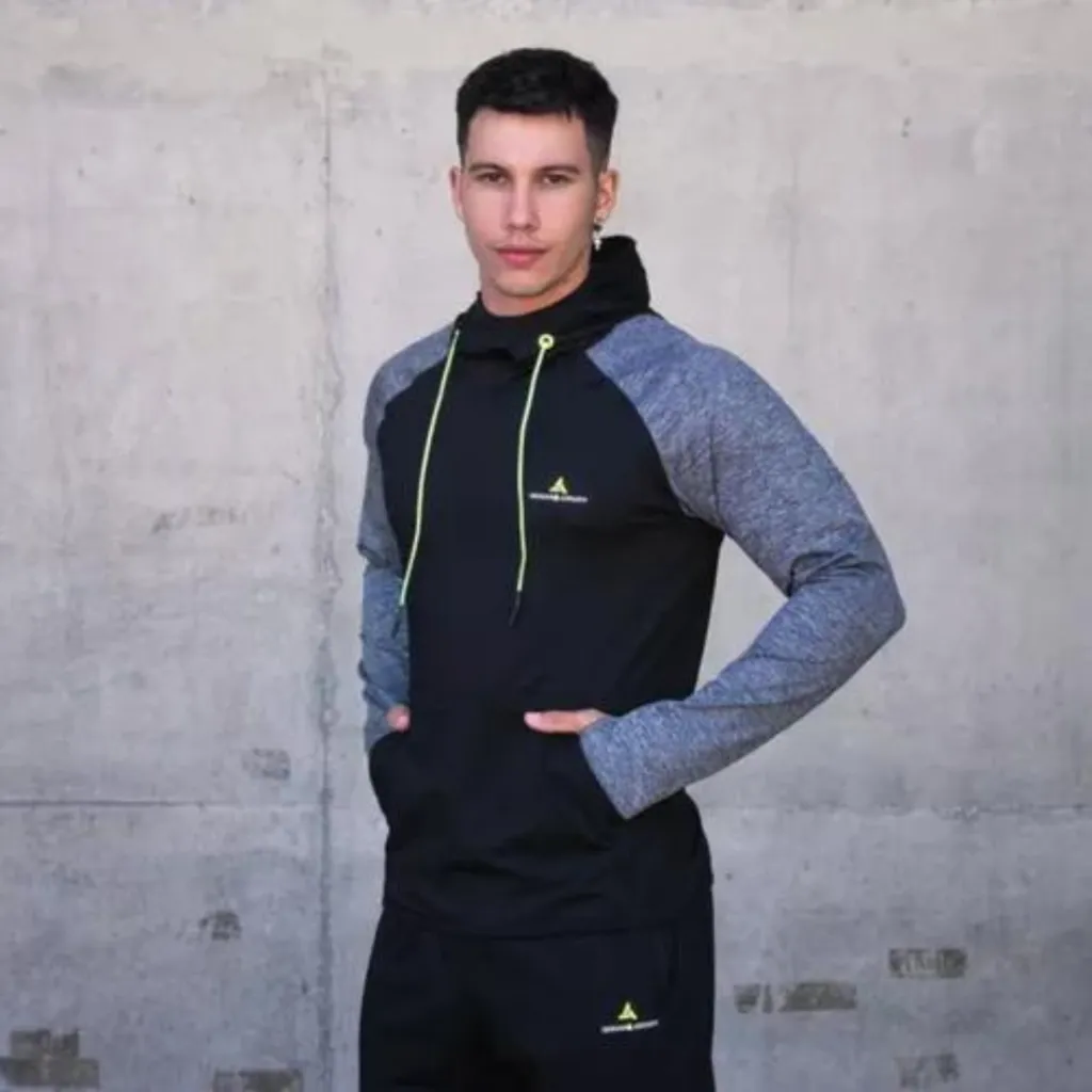 Pantalón De Hombre Lycra/Friza + Buzo Deportivo Lycra BULYU Negro