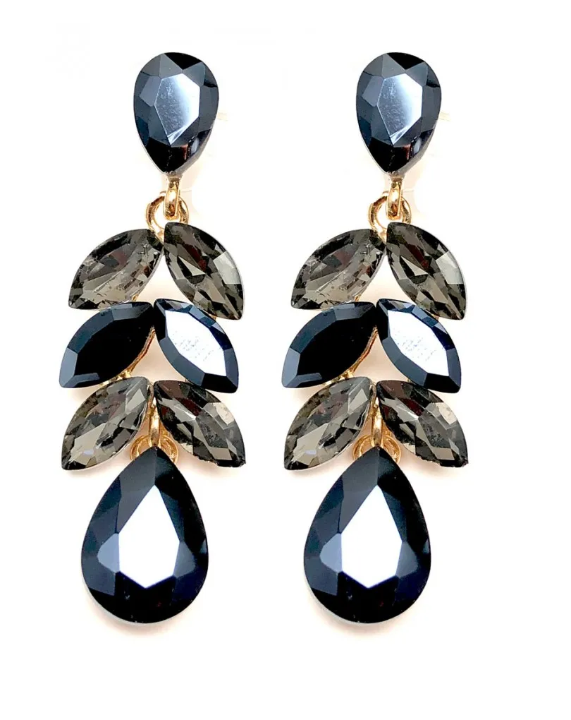 PENDIENTES ELEGANTES EN NEGRO Y GRIS MARENGO