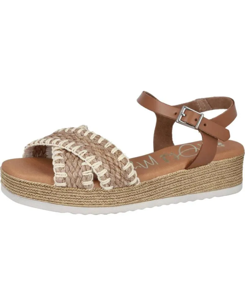 Sandalias OH MY SANDALS  de Mujer 5429 SANDALIAS DE CUNA PLANA DE MUJER  ROBLE COMBINADO