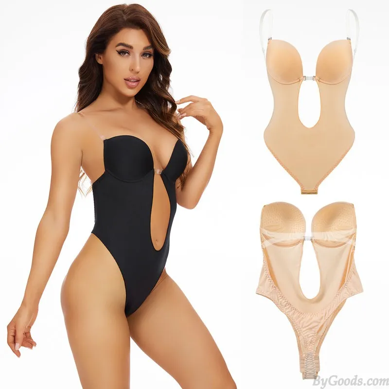 Sexy Deep V Butt Lifter Trainer Body Shaper Seamless Bodysuit Jumpsuit Plus Size Leotards Bodycon Tummy Control Shapewear