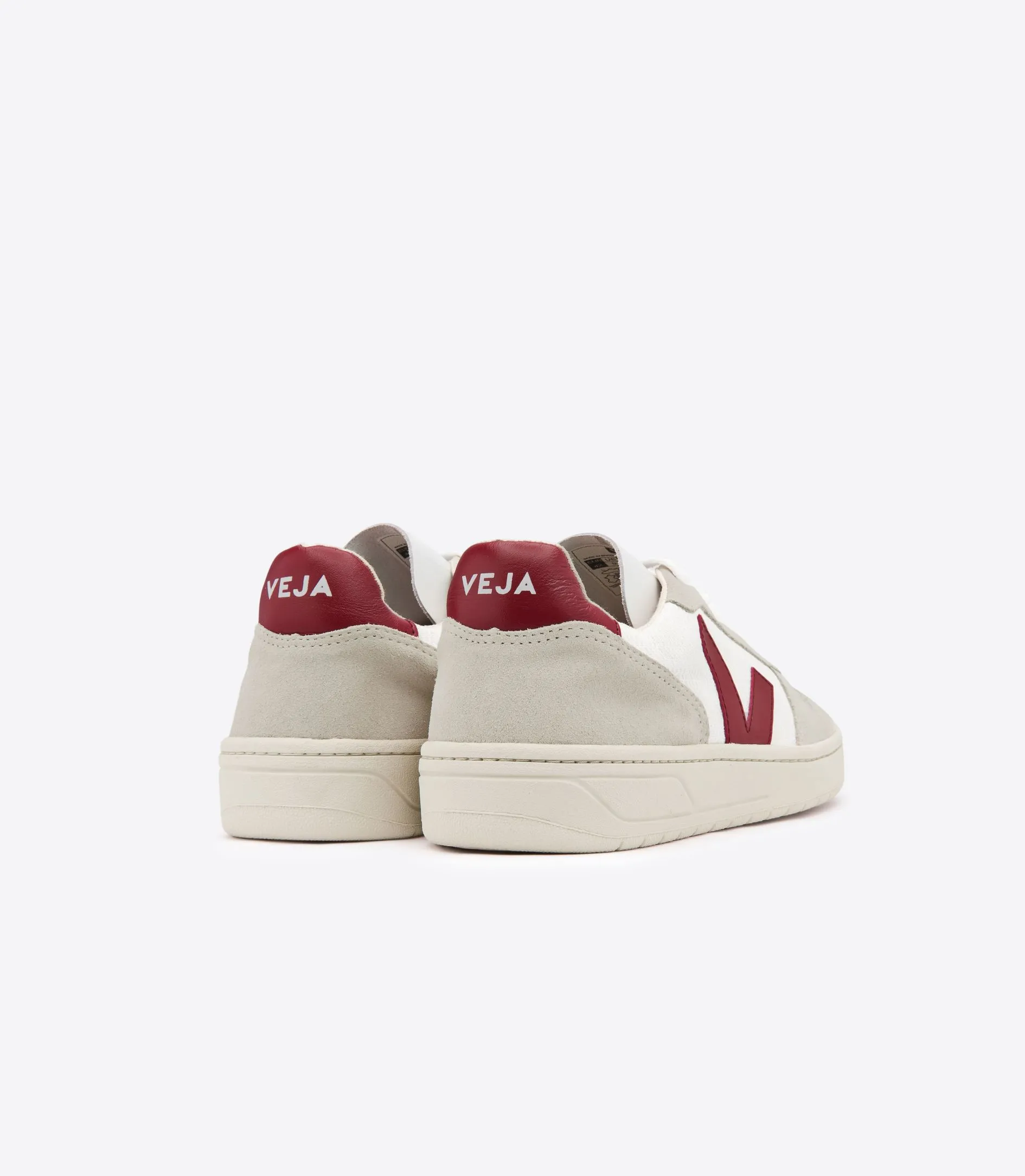 VEJA V-10 B-MESH WHITE MARSALA