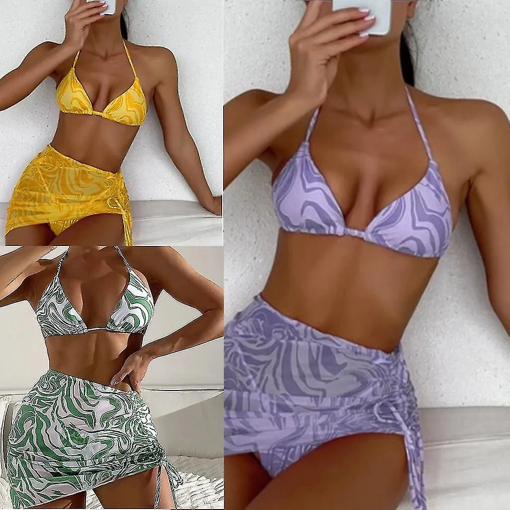 Womens High Cut Swimsuit Set Bikinis Lacing Up Swimwear Bathing Suit Beachwear