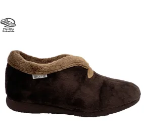 ZAPATILLA MURO 9604.11 PANTUFLA DE CASA MUY CÓMODA PARA MUJER TEXTIL SUAPEL MARRÓN PLANTILLA EXTRAÍBLE 28361