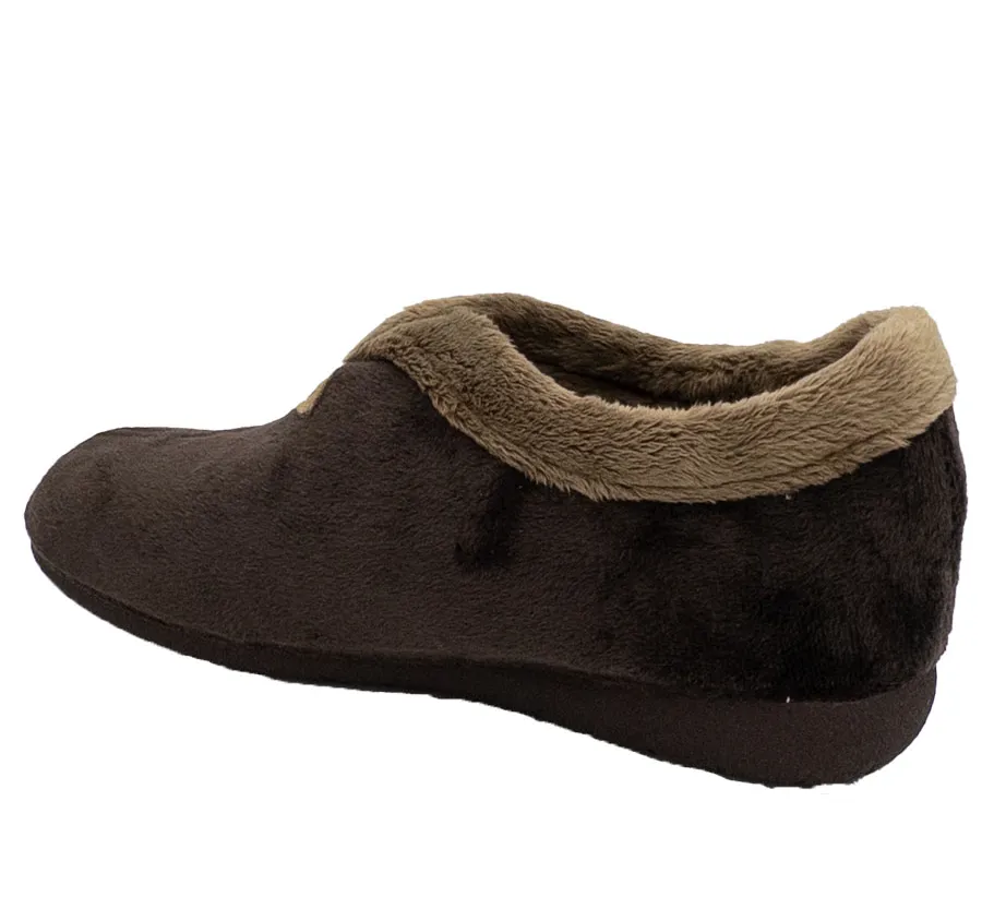 ZAPATILLA MURO 9604.11 PANTUFLA DE CASA MUY CÓMODA PARA MUJER TEXTIL SUAPEL MARRÓN PLANTILLA EXTRAÍBLE 28361